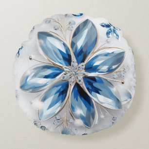 A snowflake winter event decor round pillow