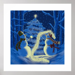A Snowman Christmas Poster