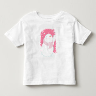 A snowman reaching for a falling snowflake toddler t-shirt