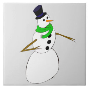 a snowman tile