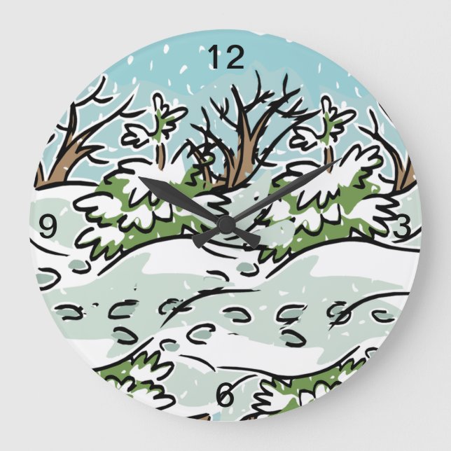 A Snowy Forest - Large Clock (Front)