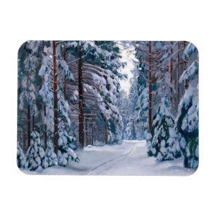 A Snowy Path in the Forest, Winter Magnet