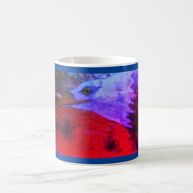 A soaring eagle at home in a sunset sky coffee mug (Center)