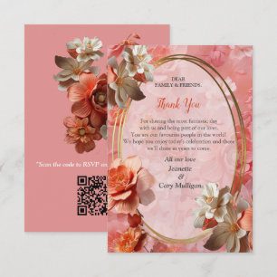 A soft 2024 colour of Peach Fuzz Flowers RSVP Card