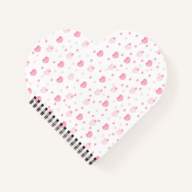 A soft and romantic pattern featuring pastel pink  notebook (Front)