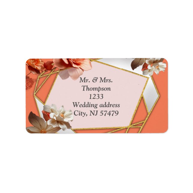 A soft, pinkish hue called Peach Fuzz Flowers Label (Front)