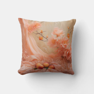 A soft, pinkish-orange hue called Peach Fuzz Throw Pillow