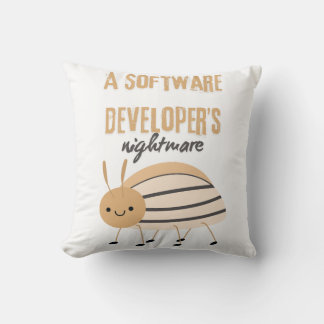 A software developer nightmare cute bug throw pillow