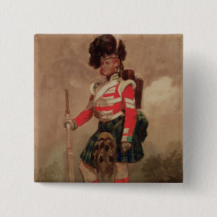 A Soldier of the 79th Highlanders at Chobham 2 Inch Square Button