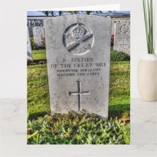 A Soldier Of The Great War Grave Card