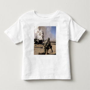A Soldier reacts to a controlled explos Toddler T-shirt