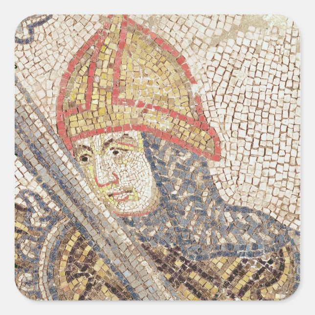 A soldier with a sword square sticker (Front)