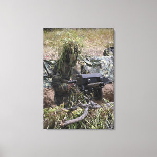 A soldier with MK-19 grenade launcher Canvas Print