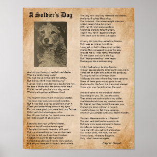 A Soldier's Dog, Inspiring War Poem Poster