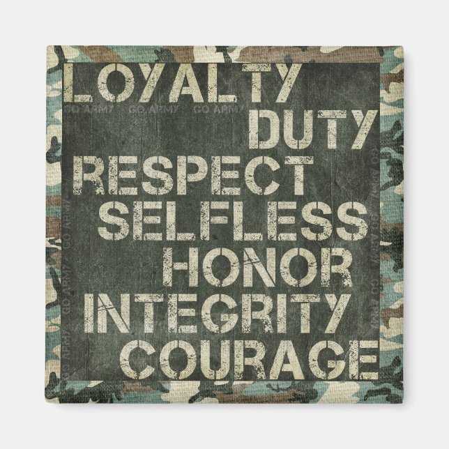 A soldier's values magnet (Front)