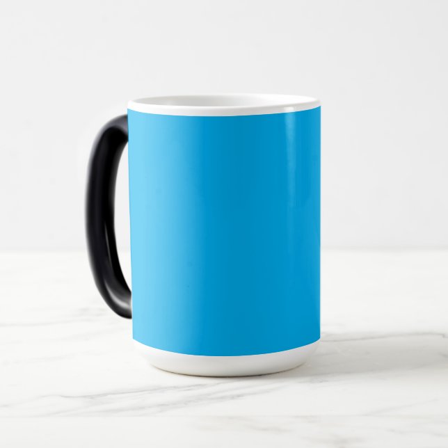 A solid light blue texture fills the entire frame magic mug (Front Left)