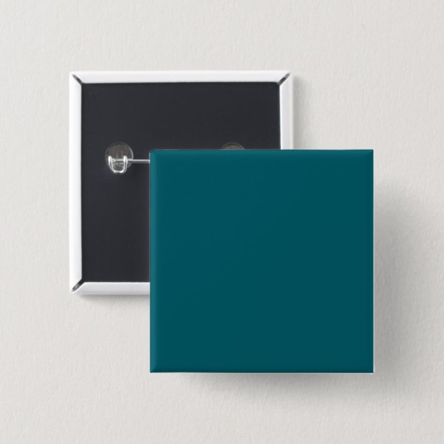 A solid teal background fills the image 2 inch square button (Front & Back)