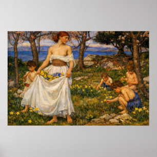 A Song of Springtime by John William Waterhouse Poster