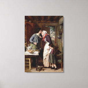 A Son's Devotion, 1868 (oil on canvas) Canvas Print