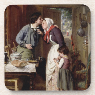 A Son's Devotion, 1868 (oil on canvas) Coaster