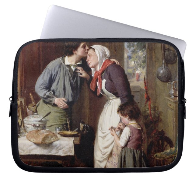 A Son's Devotion, 1868 (oil on canvas) Laptop Sleeve (Front)