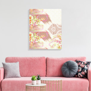 A sophisticated floral arrangement with ornate det canvas print