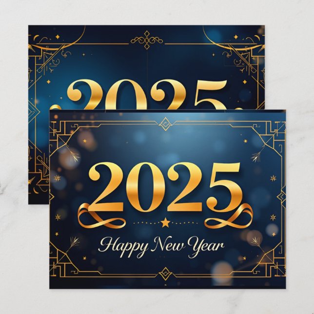 A Sophisticated New Year Celebration Postcard (Front/Back)