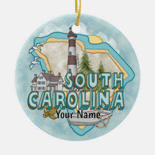 A South Carolina Lighthouse Ceramic Ornament
