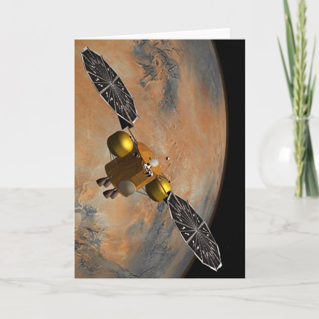 A Spacecraft Orbiting Mars. Card (Front)