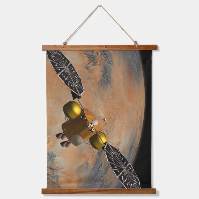 A Spacecraft Orbiting Mars. Hanging Tapestry (Front)