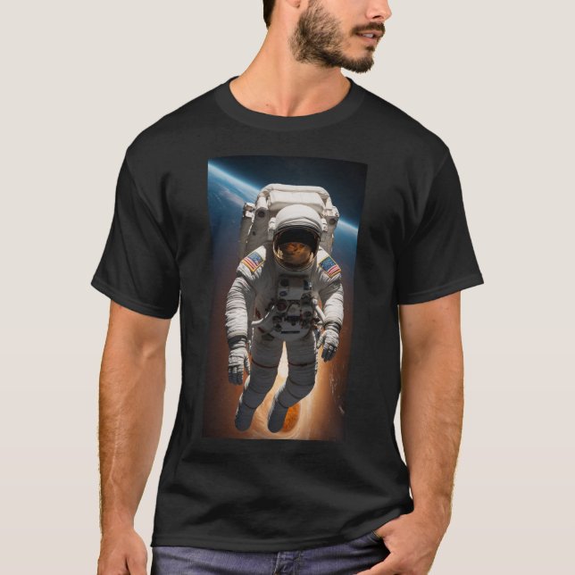 A spacewalk with Earth below T-Shirt (Front)