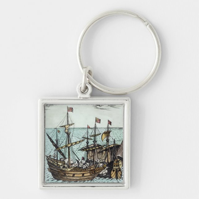 A Spanish Treasure Ship Keychain (Front)