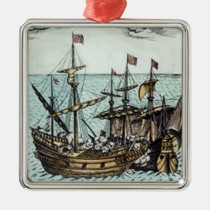 A Spanish Treasure Ship Metal Ornament