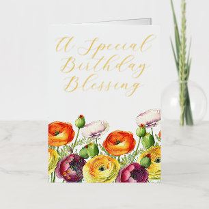 A Special Birthday Blessing  Foil Greeting Card