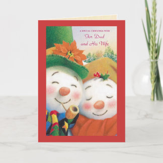 A Special Christmas Wish For Dad and His Wife Holiday Card