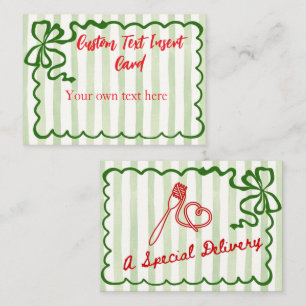 A Special Delivery Pasta Green Bow Enclosure Card