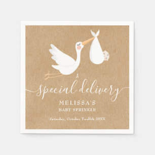 A Special Delivery Stork Baby Shower / Sprinkle Napkin