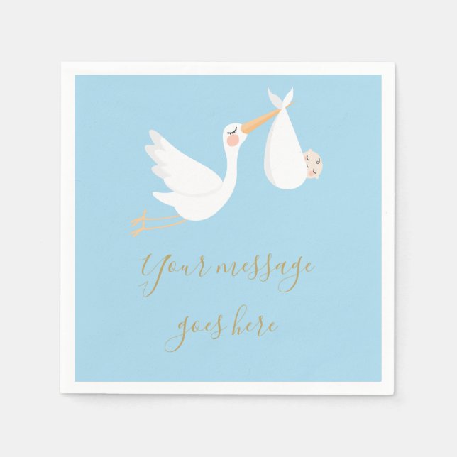 A Special Delivery Stork Baby Shower/Sprinkle Napkin (Front)