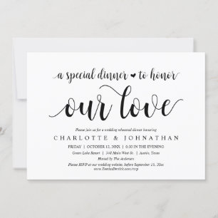 A Special Dinner To Honour Our Love, Rehearsal Invitation