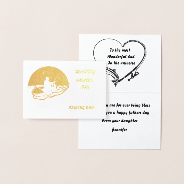 A special greeting dad , on fishing father's day foil card (Display)
