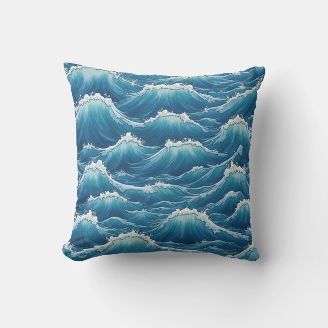A special Japanese-style wave pillow (Front)