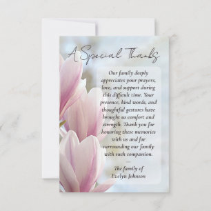 A Special Thanks – Magnolia Funeral Thank You Card
