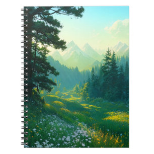 A Spectacular Valley Embraced by Pine Forest Notebook