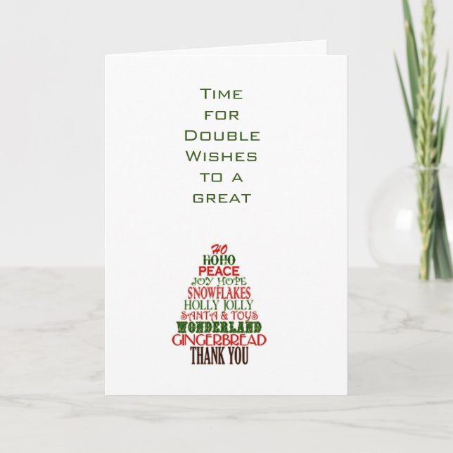 A "SPEICAL" BIRTHDAY/CHRISTMAS WISH AND TREE HOLIDAY CARD (Front)
