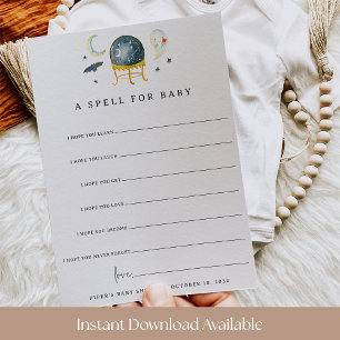 A Spell for Baby Halloween Baby Shower Wishes Card