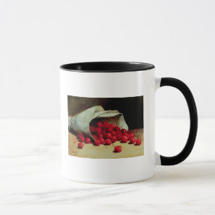 A spilled bag of cherries mug