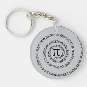 A sPIral for Pi Click Customize Change Grey Colour Keychain