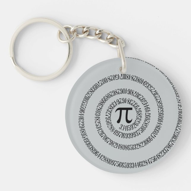 A sPIral for Pi Click Customize Change Grey Colour Keychain (Front)