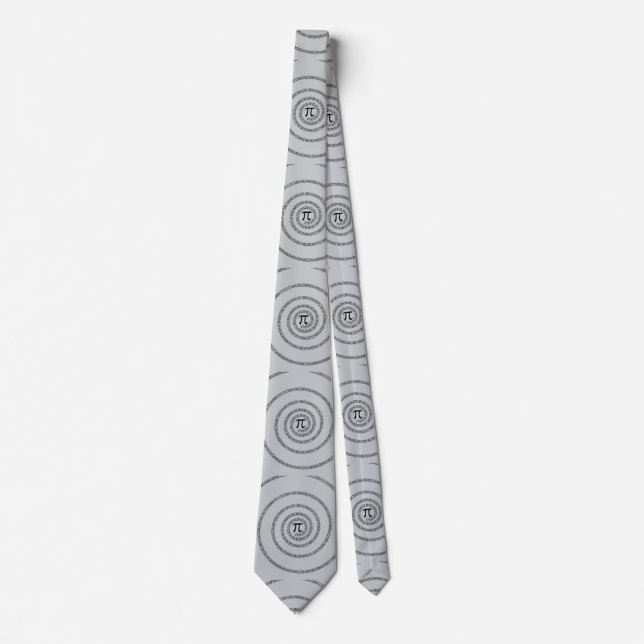 A sPIral for Pi Click Customize Change Grey Colour Tie (Front)