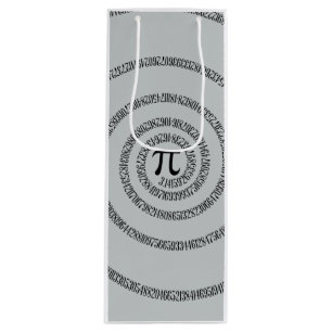 A sPIral for Pi Click Customize Change Grey Colour Wine Gift Bag